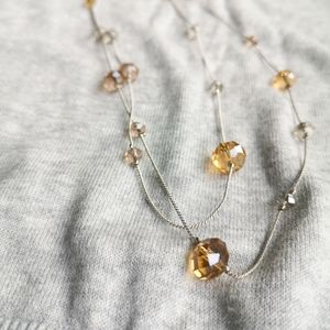 Long gemstone chain necklace